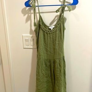 Green Tieable Strap Maxi Dress